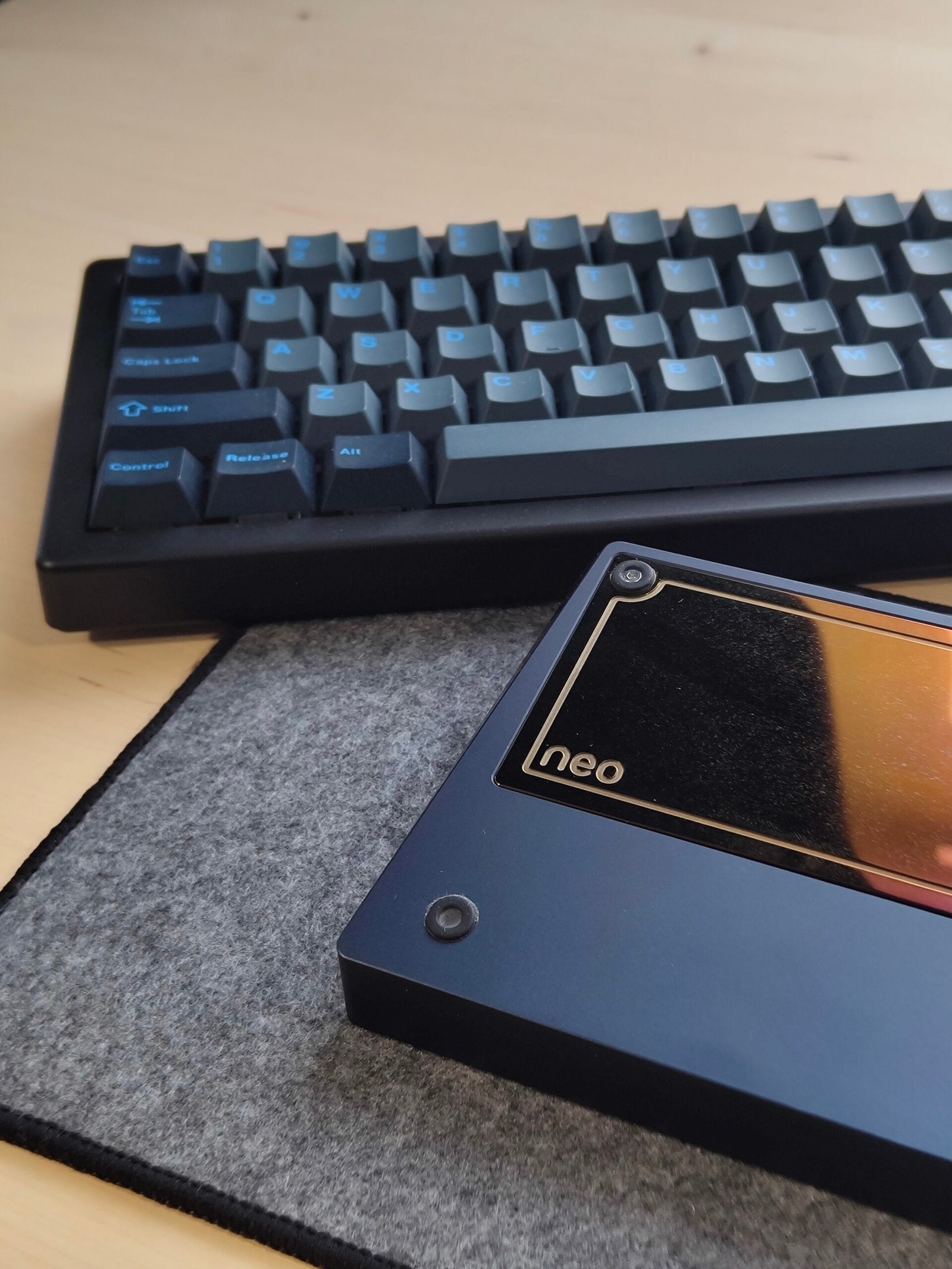 Dark keyboard case detail